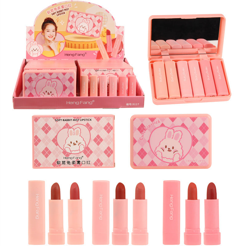 Soft Velvet Rabbit Soft Mist Lipstick Matte Mist Face Six-piece Box