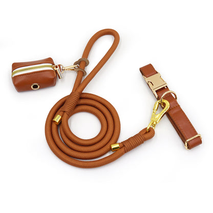 New Leather Hand-woven Round Rope Strong Dog Rope Leash