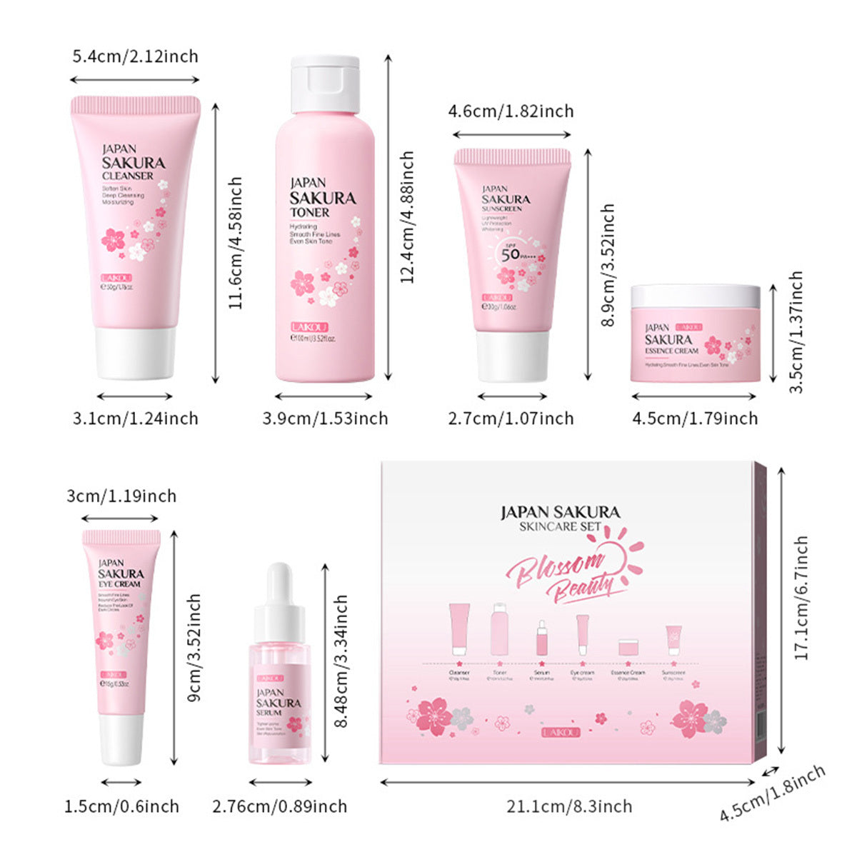 Skin Care Set JAPAN SAKURA Women Beauty Gift Sets Skin Care